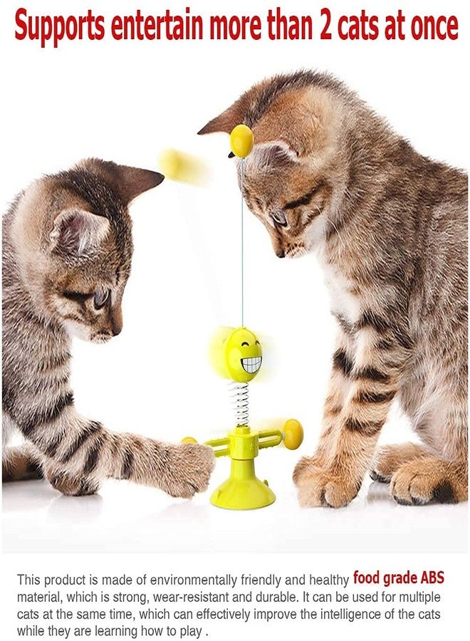 kartfury Interactive Cat Toys 4 in 1 Creative Cat Teaser Feather Suction Toy - Image 3